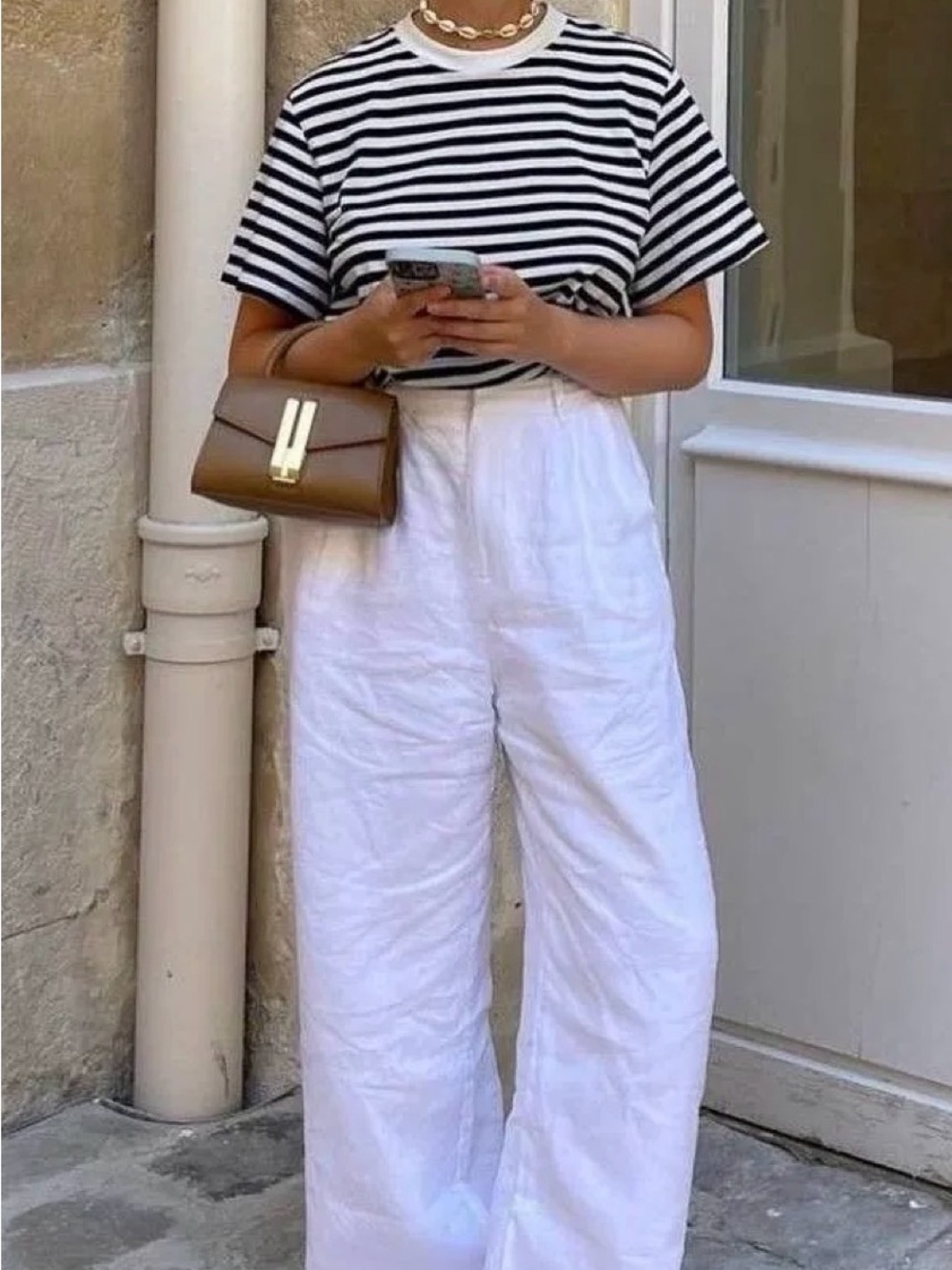 Abercrombie High-Rise Wide-Leg Pull On Lined Linen Pants in White Large Long
